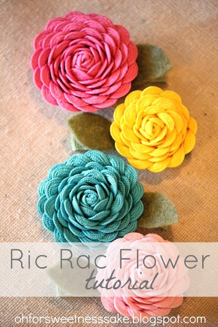 Ucreate: Ric Rac Flower Tutorial by Oh for Sweetness Sake